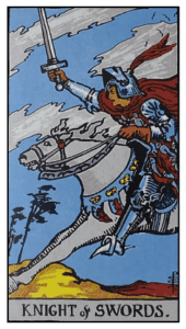 The Knight of Swords - Rider Waite